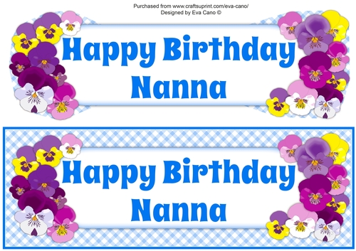 Pansies BIRTHDAY NANNA large dl