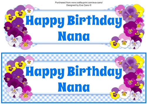 Pansies BIRTHDAY NANA large dl