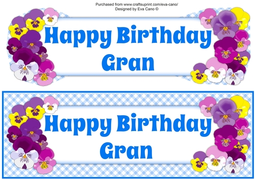 Pansies BIRTHDAY GRAN large dl