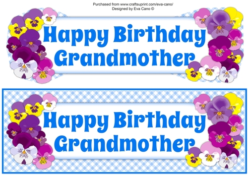 Pansies BIRTHDAY GRANDMOTHER large dl