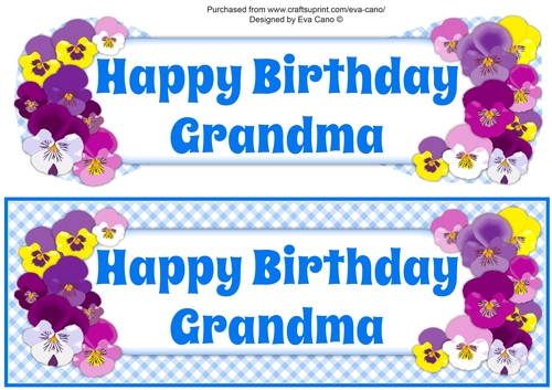 Pansies BIRTHDAY GRANDMA large dl
