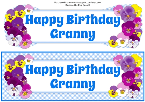 Pansies BIRTHDAY GRANNY large dl