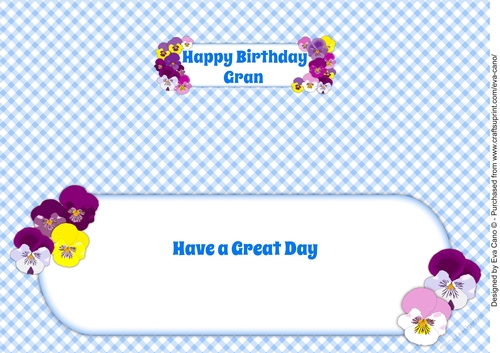 Pansies BIRTHDAY GRAN large dl insert
