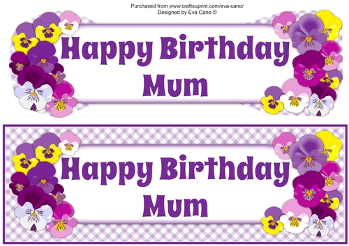 Pansies BIRTHDAY MUM large dl