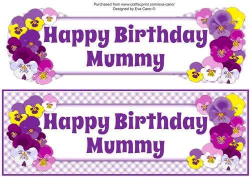 Pansies BIRTHDAY MUMMY large dl
