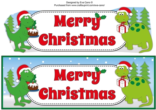 Christmas Dinosaurs MERRY CHRISTMAS large dl