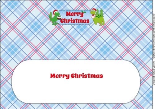 Christmas Dinosaurs MERRY CHRISTMAS large dl 2 insert