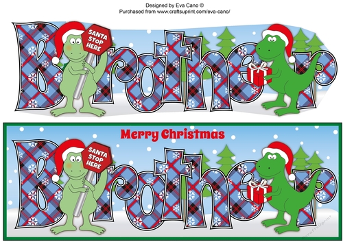 Christmas Dinosaurs BROTHER large dl
