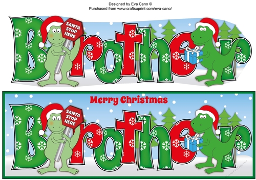 Christmas Dinosaurs BROTHER large dl 2