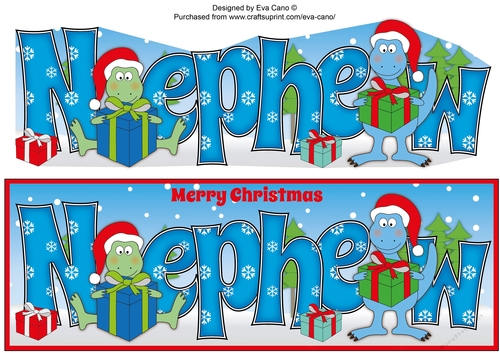 Christmas Dinosaurs with presents NEPHEW large dl 2