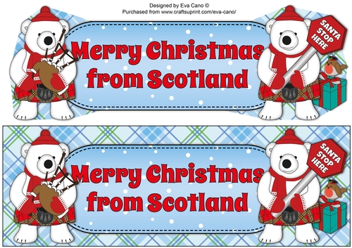 Monty Polar Bear and friend Merry Christmas from Scotland large dl 2