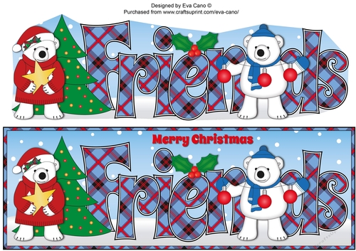Monty & Luna Polar Bears decorating the Christmas tree FRIENDS large dl 2