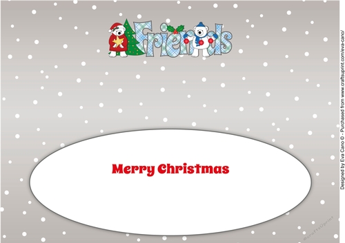 Monty & Luna Polar Bears decorating the Christmas tree FRIENDS large dl insert