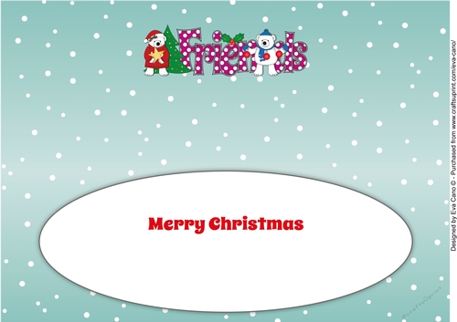 Monty and Luna Polar Bears decorating the Christmas tree FRIENDS large dl 3 insert