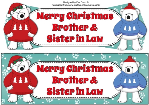 Monty & Luna Polar Bears BROTHER & SISTER IN LAW large dl