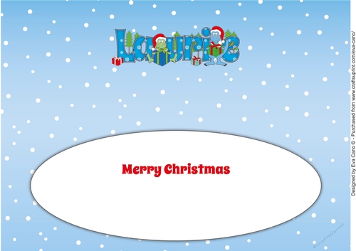 Christmas Dinosaurs with presents LAURIE large dl insert