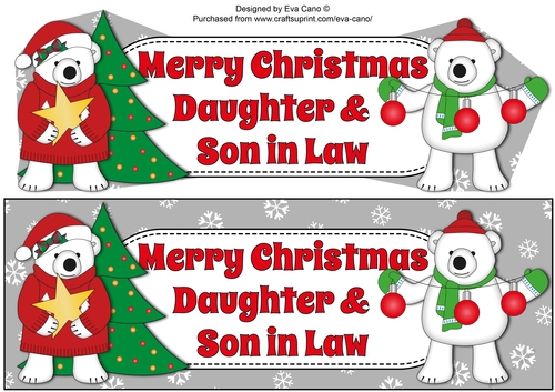 Monty & Luna Polar Bears decorating the Christmas tree DAUGHTER & SON IN LAW large dl 2