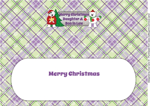 Monty & Luna Polar Bears decorating the Christmas tree DAUGHTER & SON IN LAW large dl insert