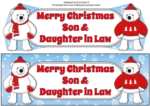 Monty Polar Bear and friend SON & DAUGHTER IN LAW large dl