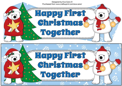 Monty & Luna Polar Bears decorating the Christmas tree 1ST XMAS TOGETHER large dl