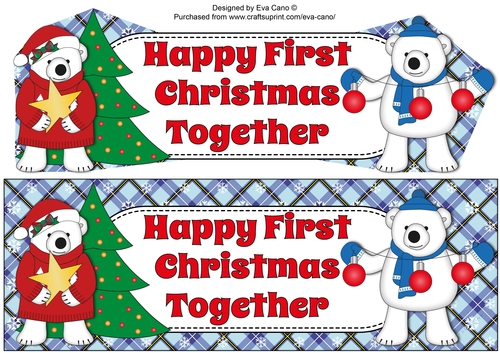 Monty & Luna Polar Bears decorating the Christmas tree 1ST XMAS TOGETHER large dl 2