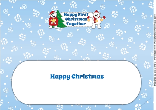 Monty & Luna Polar Bears decorating the Christmas tree 1ST XMAS TOGETHER large dl insert