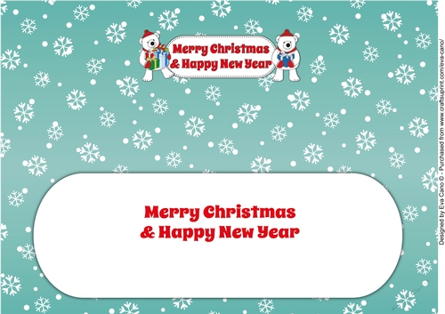 Monty Polar Bear and friend with presents CHRISTMAS & NEW YEAR large dl insert