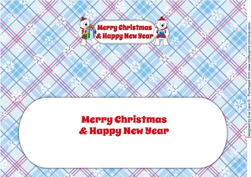 Monty Polar Bear and friend with presents CHRISTMAS & NEW YEAR large dl 2 insert