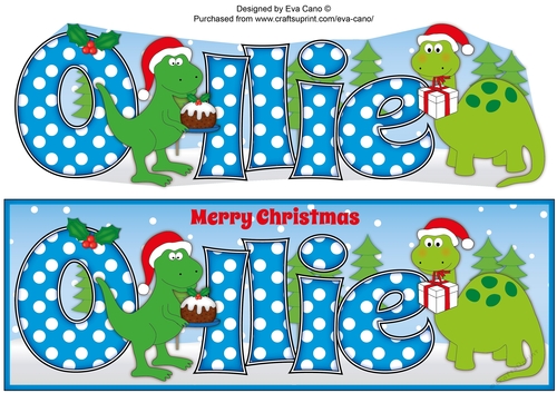 Christmas Dinosaurs OLLIE large dl