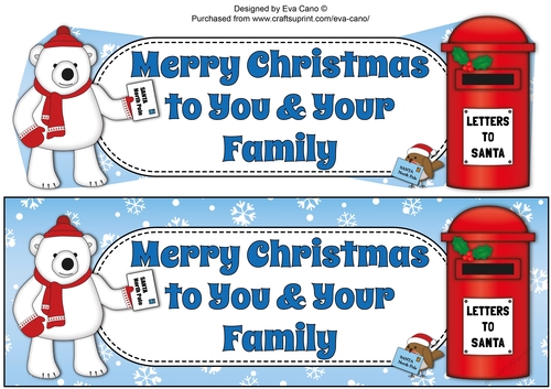 Monty Polar Bear letter to Santa YOU & YOUR FAMILY large dl