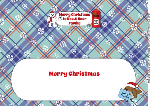 Monty Polar Bear letter to Santa YOU & YOUR FAMILY large dl 2 insert