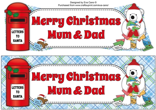 Monty Polar Bear lots of letters to Santa MUM & DAD large dl 2