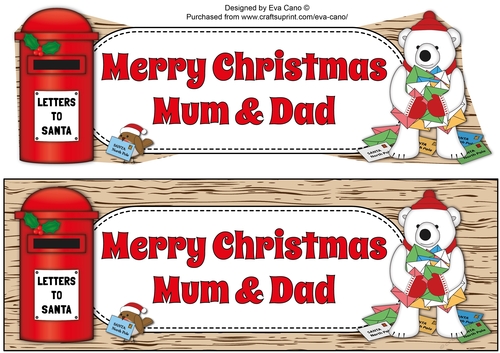 Monty Polar Bear lots of letters to Santa MUM & DAD large dl 3