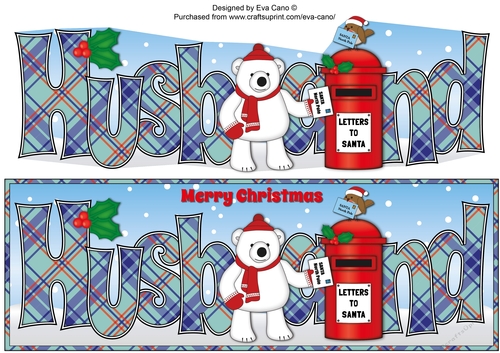 Monty Polar Bear letter to Santa HUSBAND large dl