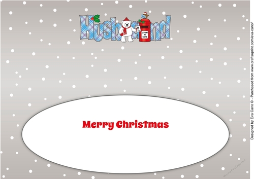 Monty Polar Bear letter to Santa HUSBAND large dl 2 insert