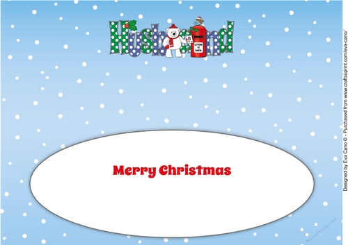 Monty Polar Bear letter to Santa HUSBAND large dl 3 insert