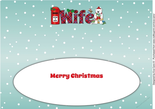 Monty Polar Bear lots of letters to Santa WIFE large dl insert