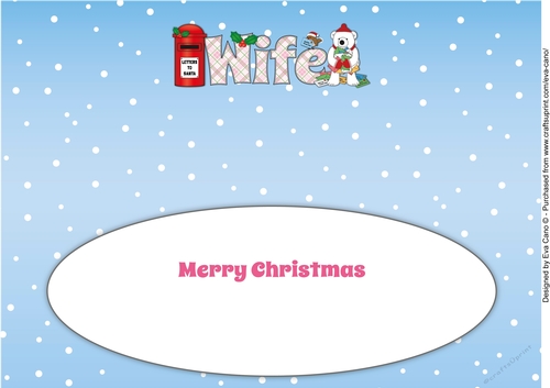 Monty Polar Bear lots of letters to Santa WIFE large dl 2 insert