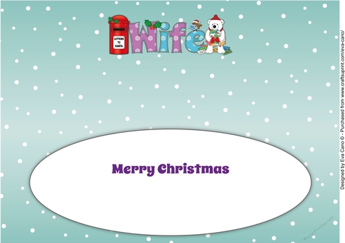 Monty Polar Bear lots of letters to Santa WIFE large dl 3 insert