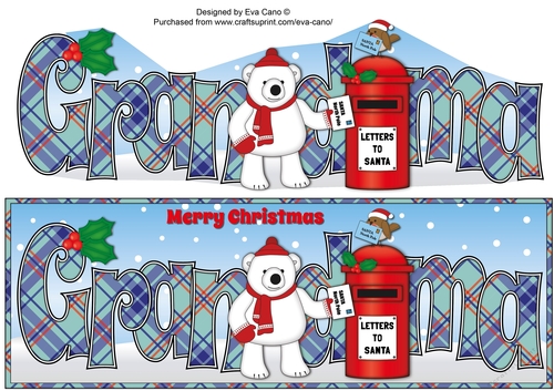 Monty Polar Bear letter to Santa GRANDMA large dl