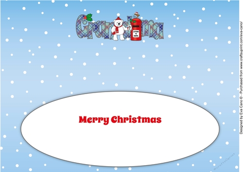 Monty Polar Bear letter to Santa GRANDMA large dl insert