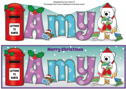 Monty Polar Bear lots of letters to Santa AMY large dl