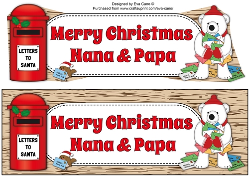 Monty Polar Bear lots of letters to Santa NANA & PAPA large dl
