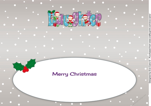Christmas Fairies with presents DAUGHTER large dl insert