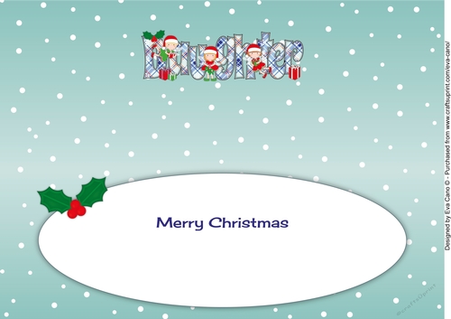 Christmas Fairies with presents DAUGHTER large dl 2 insert