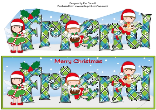 Christmas Fairies with Christmas treats FRIEND large dl 3