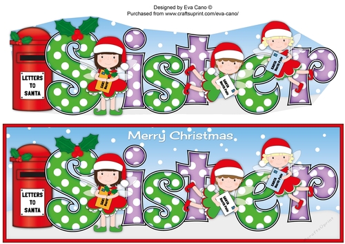 Christmas Fairies with letters to Santa SISTER large dl