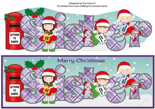 Christmas Fairies with letters to Santa SISTER large dl 2