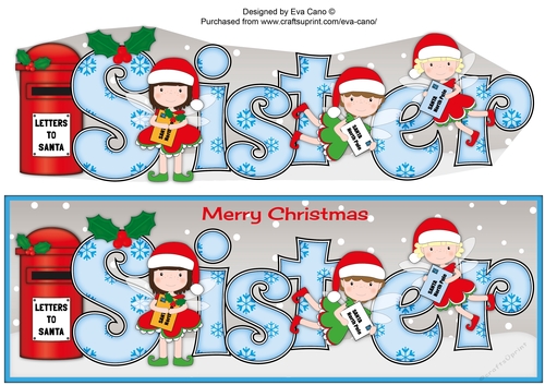 Christmas Fairies with letters to Santa SISTER large dl 3