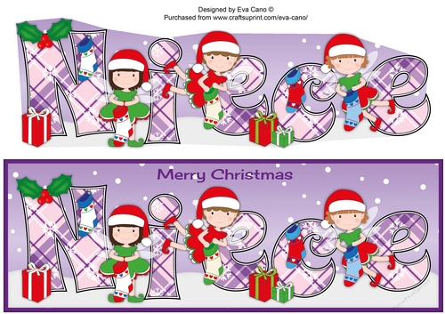 Christmas Fairies with Christmas Stockings NIECE large dl 2